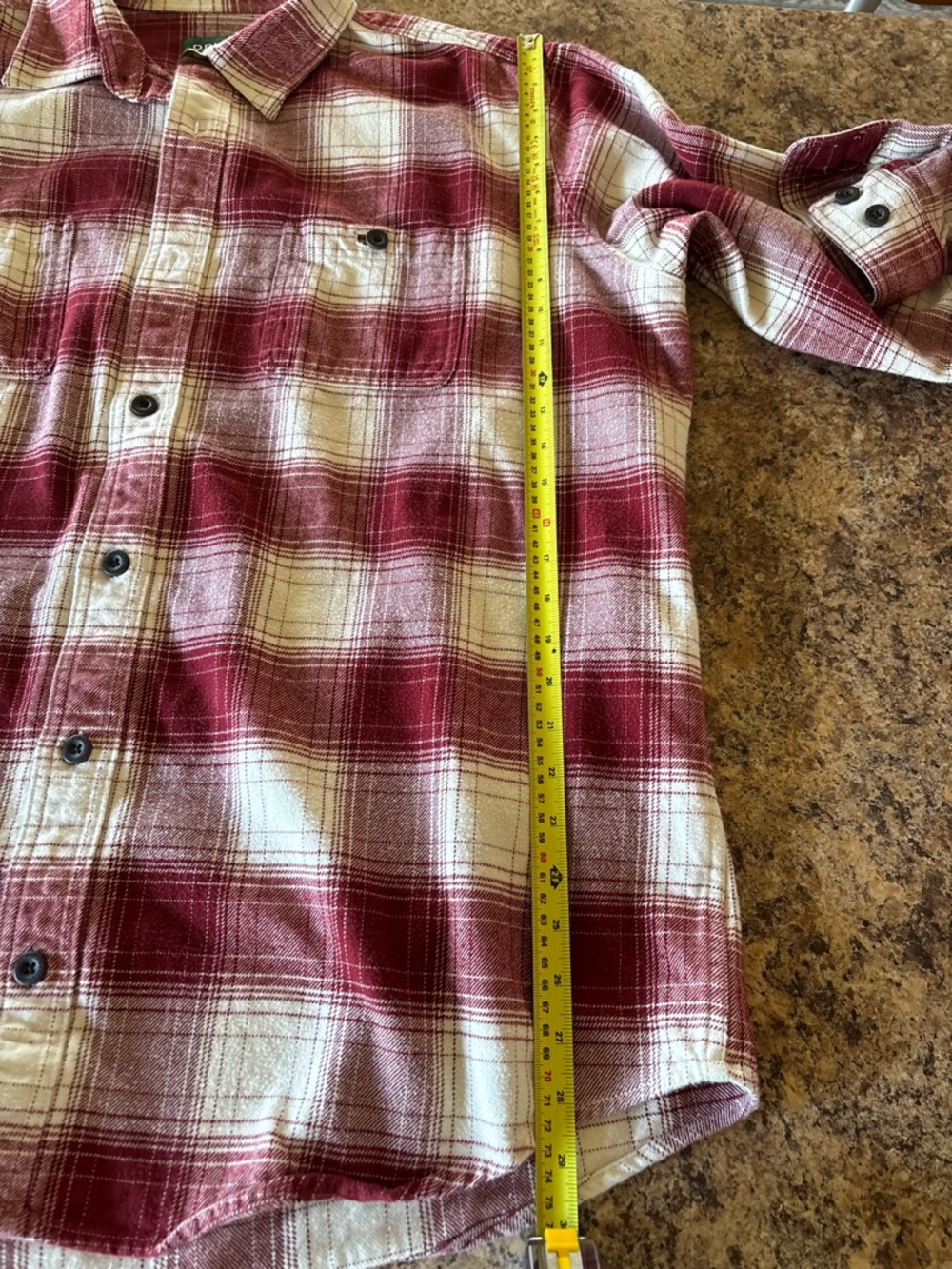 Orvis Perfect Flannel Shirt Button Down, Plaid Cotton Outdoorsman Crimson XLT - Picture 11 of 13